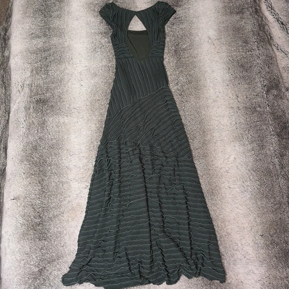Free People FP X Ruffles Rows Maxi Dress Green Women's XS